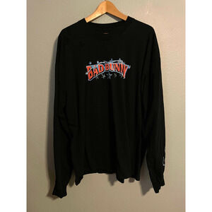 Bad Bunny Shirt Mens 2XL Black El Ultimo Tour Del Mundo 2022 Long Sleeve READ